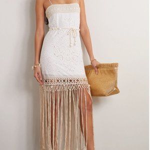 Zimmerman White Square Neckline Mini Dress